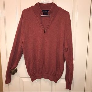 Wool 1/4 Zip Polo Golf Sweater